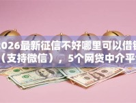 2026最新征信不好哪里可以借钱（支持微信），5个网贷中介平台无私分享