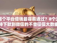 哪个平台借钱最容易通过？8个支持下款到微信的不查征信大数据的借款平台百分百通过