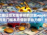 无需征信无需审核的贷款app8千元无门槛本月借款平台力荐！分享小额网贷口子8千元无门槛借款