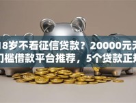 18岁不看征信贷款？20000元无门槛借款平台推荐，5个贷款正规平台盘点