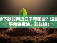秒下款的网贷口子有哪些？这些平台审批快、到账稳！
