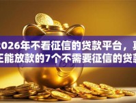 2026年不看征信的贷款平台，真正能放款的7个不需要征信的贷款平台推荐