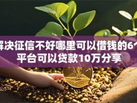 解决征信不好哪里可以借钱的6个平台可以贷款10万分享