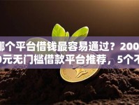 哪个平台借钱最容易通过？20000元无门槛借款平台推荐，5个不看征信不是网贷平台盘点