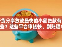 干货分享放款最快的小额贷款有哪些？这些平台审核快、到账稳！