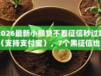 2026最新小额贷不看征信秒过吗（支持支付宝），7个黑征信也能贷款的网贷app无私分享