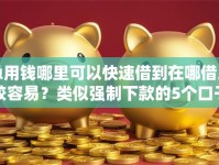 急用钱哪里可以快速借到在哪借比较容易？类似强制下款的5个口子参考