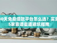 30天免息借款平台怎么选？实测5家靠谱渠道避坑指南