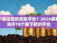 不看征信的贷款平台？2026最新测评10个能下款的平台