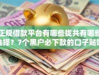 正规借款平台有哪些拢共有哪些选择？7个黑户必下款的口子贴吧推荐详解
