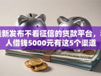 最新发布不看征信的贷款平台，私人借钱5000元有这5个渠道
