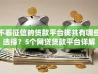 不看征信的贷款平台拢共有哪些选择？5个网贷贷款平台详解