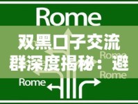 双黑口子交流群深度揭秘：避坑指南与实用技巧分享