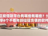 正规借款平台有哪些有哪些？分享6个不看年龄征信负债的软件