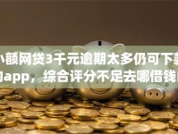 小额网贷3千元逾期太多仍可下款的app，综合评分不足去哪借钱的7个平台介绍