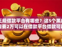 正规借款平台有哪些？这5个黑户需要2万可以在借款平台借款可以试试