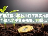 不看征信小额秒批口子真实推荐？这几个平台审核快、门槛低！