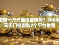 借钱一万元能借到钱吗？20000元无门槛借款7个平台推荐