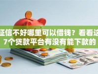 征信不好哪里可以借钱？看看这7个贷款平台有没有能下款的