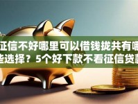 征信不好哪里可以借钱拢共有哪些选择？5个好下款不看征信贷款平台详解