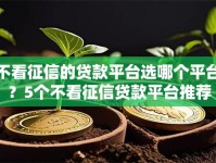 不看征信的贷款平台选哪个平台？5个不看征信贷款平台推荐