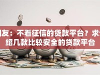 网友：不看征信的贷款平台？求介绍几款比较安全的贷款平台