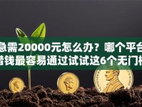 急需20000元怎么办？哪个平台借钱最容易通过试试这6个无门槛平台