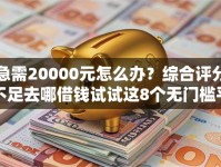 急需20000元怎么办？综合评分不足去哪借钱试试这8个无门槛平台