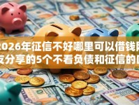 2026年征信不好哪里可以借钱网友分享的5个不看负债和征信的口子我觉得不错！