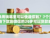 急用钱哪里可以快速借到？7个支持下款到微信的20岁可以贷款的平台