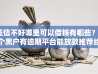 征信不好哪里可以借钱有哪些？8个黑户有逾期平台能放款推荐给你