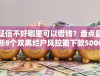 征信不好哪里可以借钱？盘点最新8个双黑烂户风控能下款5000口子