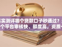 真实测评哪个贷款口子秒通过？这5个平台审核快、额度高，资质一般也能下款！