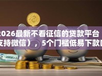 2026最新不看征信的贷款平台（支持微信），5个门槛低易下款口子无私分享