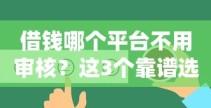 借钱哪个平台不用审核？这3个靠谱选择+避坑指南真实评测
