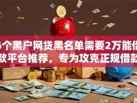 6个黑户网贷黑名单需要2万能借款平台推荐，专为攻克正规借款平台有哪些难题