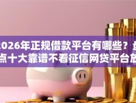 2026年正规借款平台有哪些？盘点十大靠谱不看征信网贷平台放款快的软件