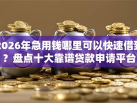 2026年急用钱哪里可以快速借到？盘点十大靠谱贷款申请平台