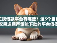 正规借款平台有哪些？这5个当前双黑逾期严重能下款的平台值得一试