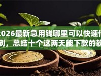2026最新急用钱哪里可以快速借到，总结十个这两天能下款的软件！