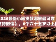 2026最新小额贷款哪里最可靠（支持微信），6个六十五岁以上借款平台无私分享