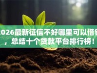 2026最新征信不好哪里可以借钱，总结十个贷款平台排行榜！