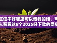 征信不好哪里可以借钱的话，可以看看这6个2025好下款的网贷平台