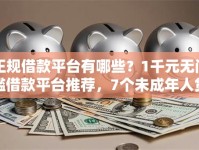 正规借款平台有哪些？1千元无门槛借款平台推荐，7个未成年人贷款平台盘点
