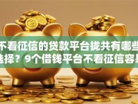 不看征信的贷款平台拢共有哪些选择？9个借钱平台不看征信容易通过的详解