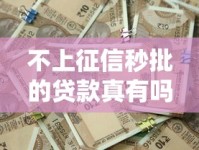 不上征信秒批的贷款真有吗？这些渠道或许能帮你解决资金难题