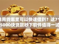 急用钱哪里可以快速借到？这7个5000块贷款秒下软件值得一试