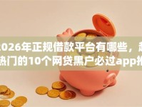 2026年正规借款平台有哪些，超热门的10个网贷黑户必过app推荐