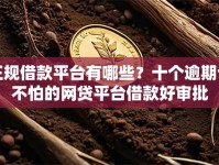 正规借款平台有哪些？十个逾期也不怕的网贷平台借款好审批