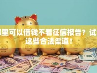 哪里可以借钱不看征信报告？试试这些合法渠道！